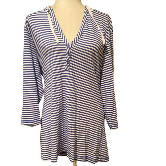 Calvin Kline CK Stripe Swimsuit Coverup Size XL - Picture 1 of 10